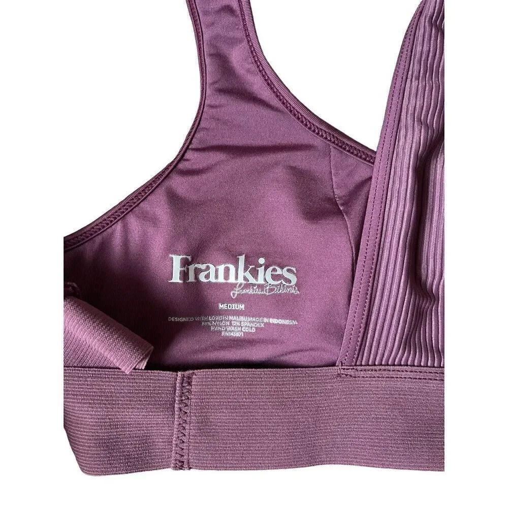 Frankies Ribbed Bikini‎ Top size M Purple